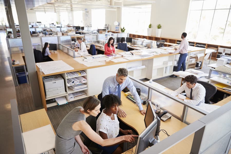 open layout office protected with nanoman antibacterial 365 hard surfaces