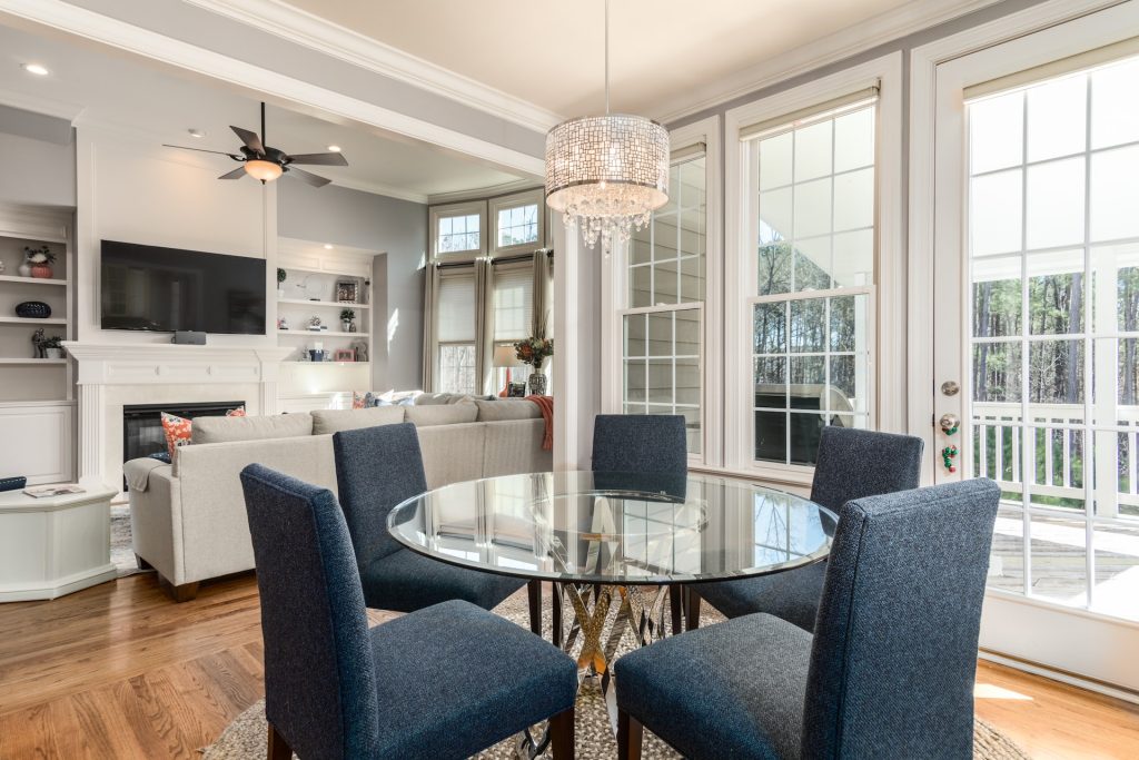 glass table and windows